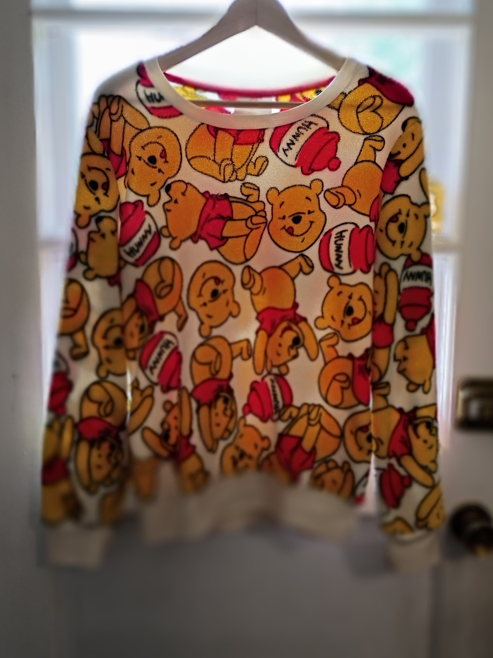 Disney Winnie the Pooh Honey Pots Fleece Pullover Soft Crew Women's Size Medium